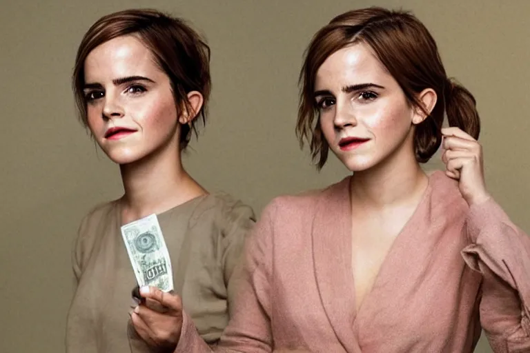 Image similar to emma watson on the american dollar bill