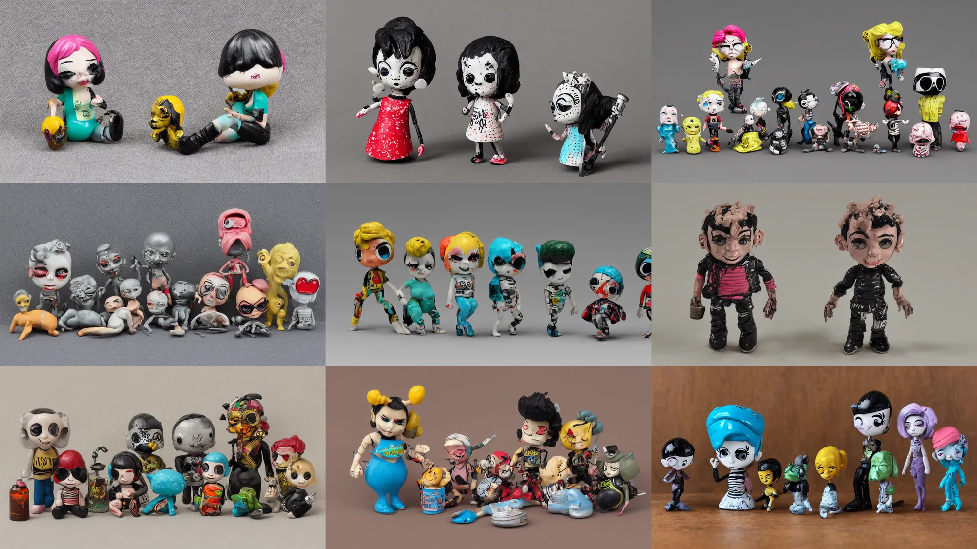 Prompt: greasepunk tired collectible vinyl miniature toy study