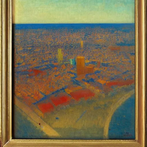 Image similar to lagos from above, 1905, oil on canvas, by Odilon Redon