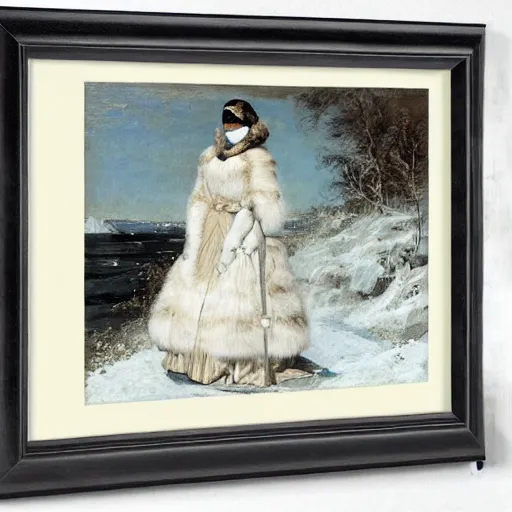 Image similar to female arctic explorer by alfred stevens