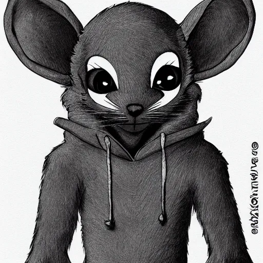 Prompt: a full body shot of a cute anthro furry rat wearing a hoodie looking into the camera, highly realistic, furry art, furaffinity, deviantart, symmetrical, highly detailed, award winning, trending