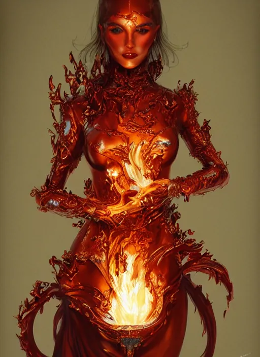 Image similar to sculpture made of flame, portrait, female, future, torch, fire, harper's bazaar, vogue, fashion magazine, intricate, concept art, close up, ornate, luxury, elite, elegant, trending on artstation, by ruan jia, by Kenneth Willardt, by ross tran, by WLOP, by Andrei Riabovitchev,