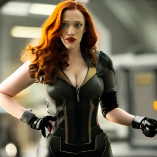 Image similar to a still of kat dennings as black widow in iron man 2 ( 2 0 1 0 )