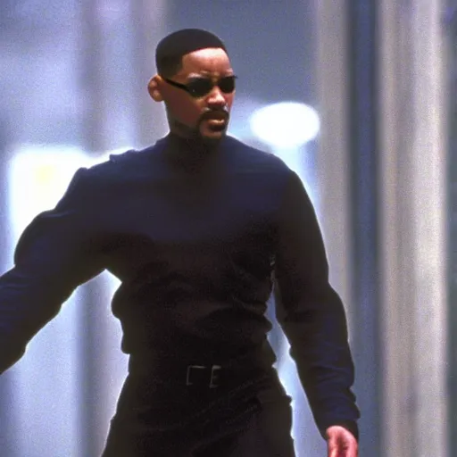 Image similar to Will Smith playing Neo in The Matrix (1999)