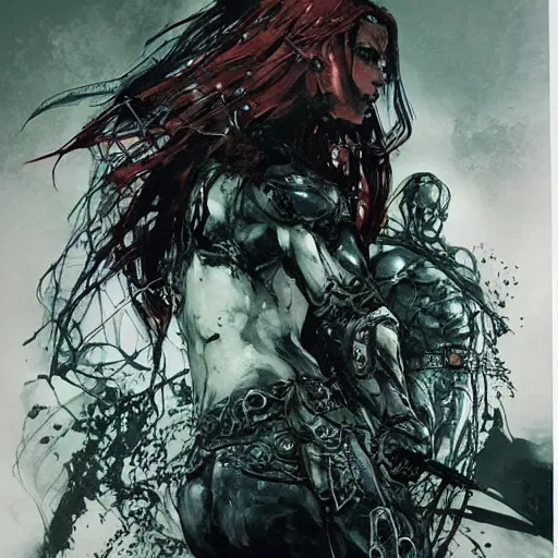 Image similar to elden ring by yoji shinkawa