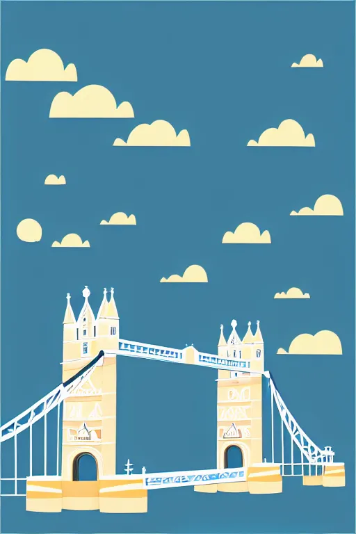 Image similar to minimalist boho style art of colorful tower bridge, illustration, vector art