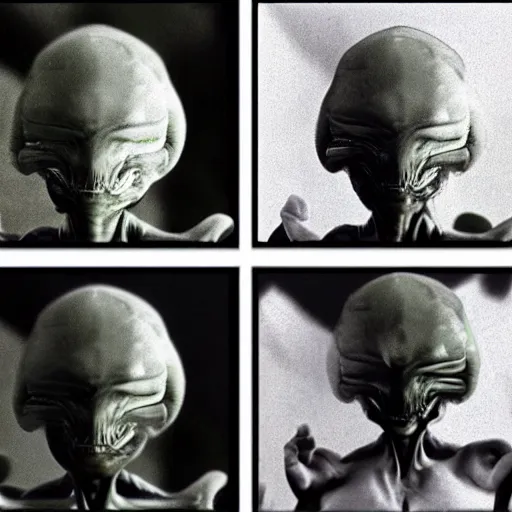 Prompt: Realistic photography of the first alien to be presented by the government