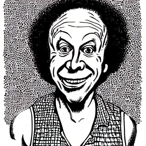 Image similar to “portrait of Richard Simmons in the style of Robert crumb”