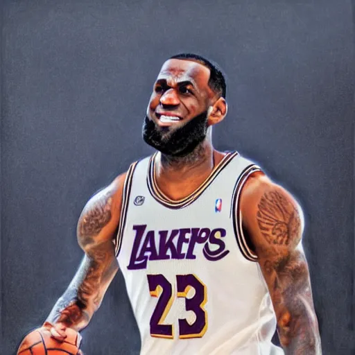 Image similar to paparazzi photo of Lebron James wearing ballet clothes, ultra high definition, professional photography, dynamic shot, smiling, high angle view, portrait, Cinematic focus, Polaroid photo, vintage, neutral colors, soft lights, foggy, by Steve Hanks, by Serov Valentin, by lisa yuskavage, by Andrei Tarkovsky 8k render, detailed, oil on canvas