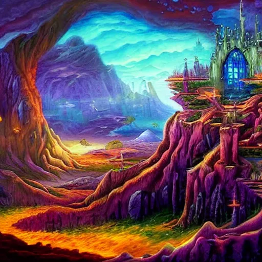 Prompt: a fantasy painting that goes hard