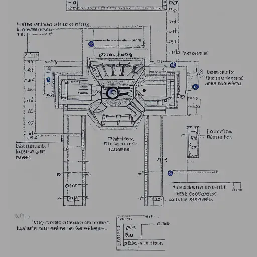 Image similar to a very detailed schematic blueprint of a nanobot