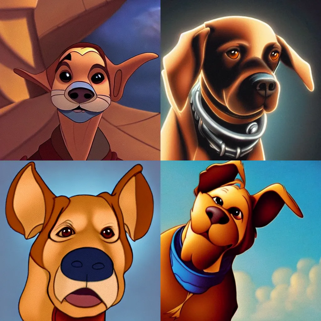 Prompt: a dog from Disney's Treasure Planet