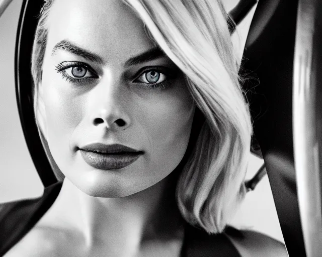 Image similar to a photo of margot robbie sitting on a helicopter propeller, hyper realistic face, beautiful eyes, cinematic, long shot, hyper detailed, 8 5 mm photograph, 8 k resolution, film still, sharp lens, wide lens