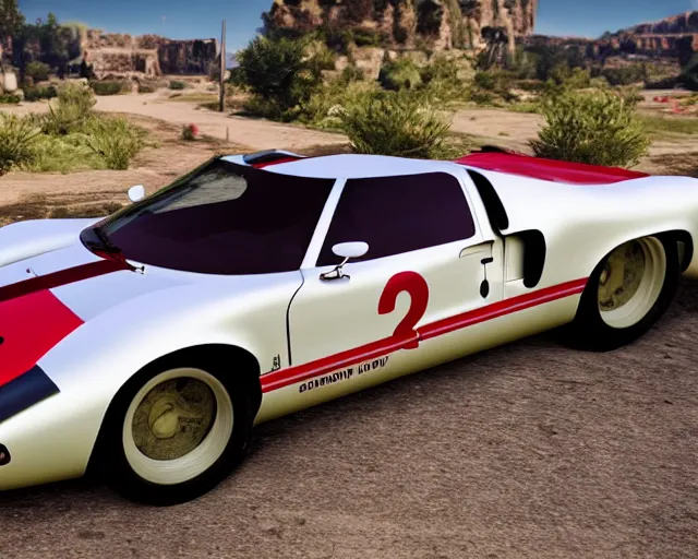 Image similar to new concept for a gt 4 0, cinematic, photoreal, by red dead redemption 2