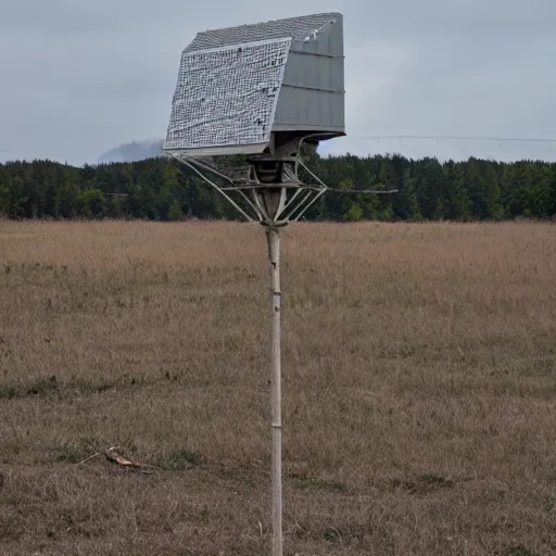 Prompt: Abandoned radar installation