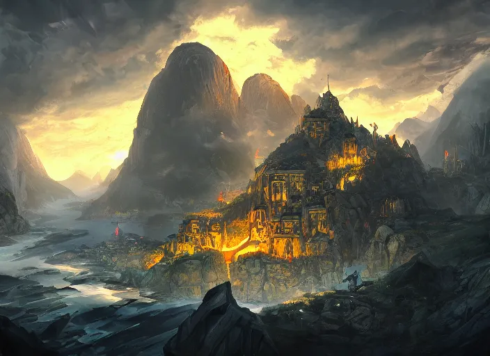 Image similar to rio de janeiro, dungeons and dragons artwork, dynamic composition, dramatic lighting, trending on artstation, award winning art, stylized painting