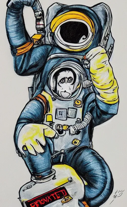 Prompt: monkey astronaut