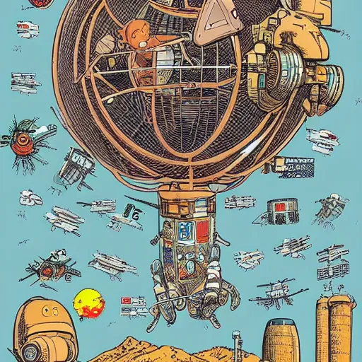 Image similar to james webb space telescop by geof darrow