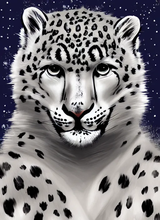 Prompt: Snow Leopard Woman, digital art, trending on Artstation