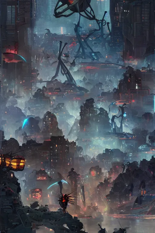 Prompt: war of the worlds 2 0 2 2, tooth wu, dan mumford, beeple, wlop, rossdraws, james jean, marc simonetti, artstation giuseppe dangelico pino and michael garmash and rob rey and greg manchess and huang guangjian and makoto shinkai