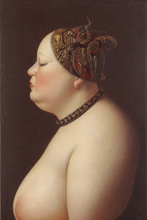 Image similar to detailed portrait of a chubby queen | johfra bosschart | waist up