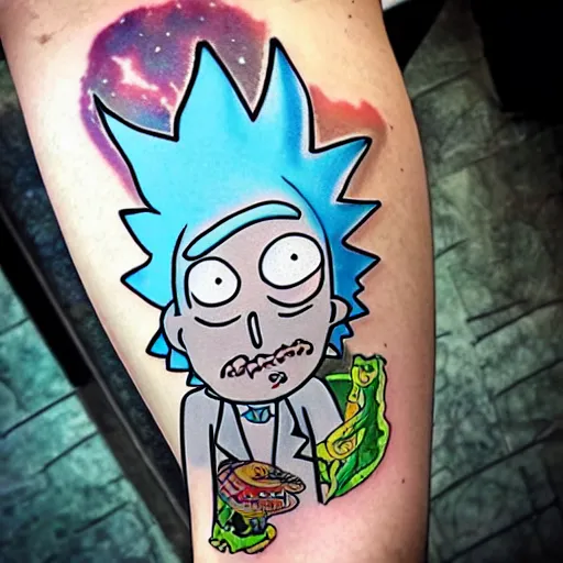 A phosphorescent Rick and Morty Tattoo  rrickandmorty