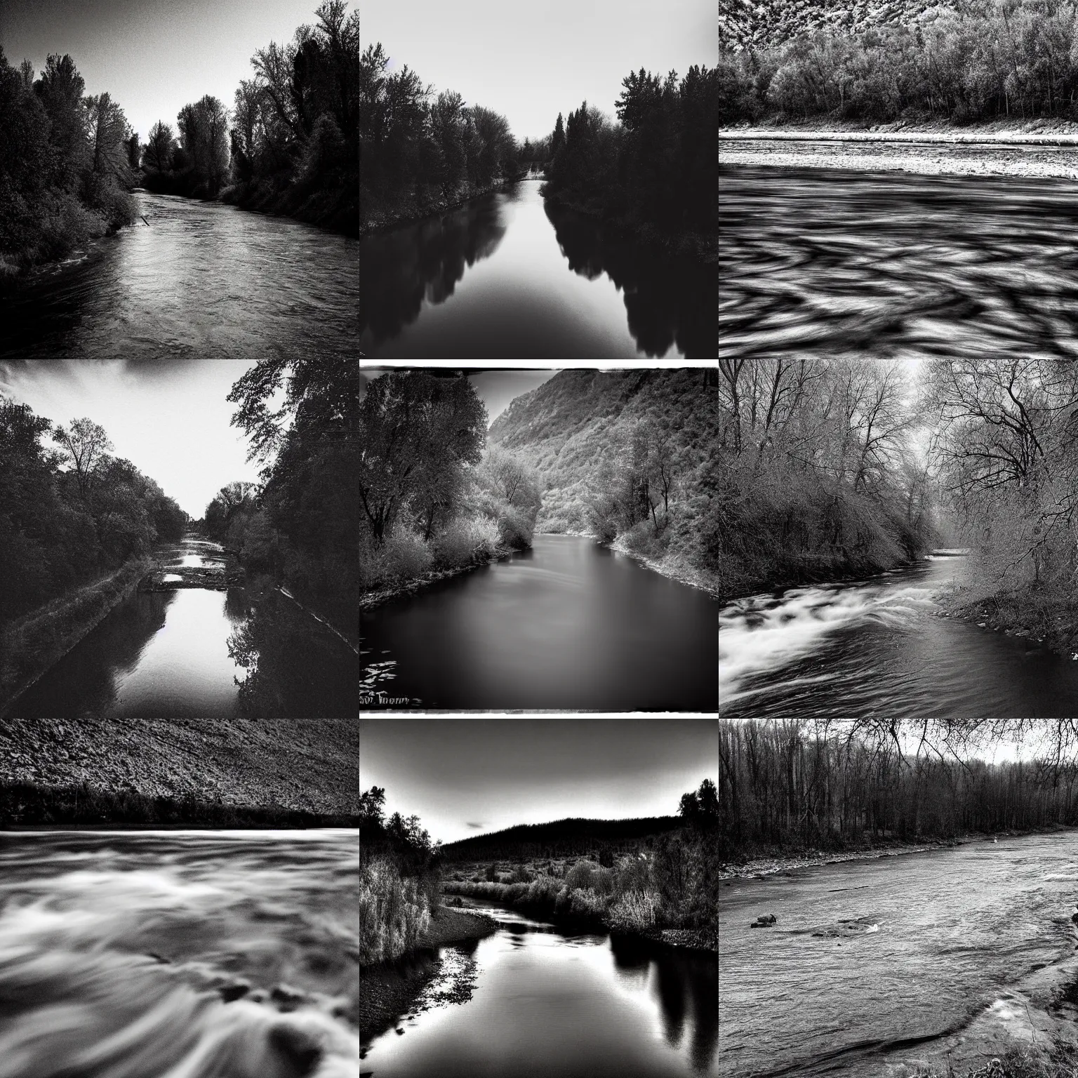 Prompt: еру river, a photo by beau brashares, high contrast and grainy