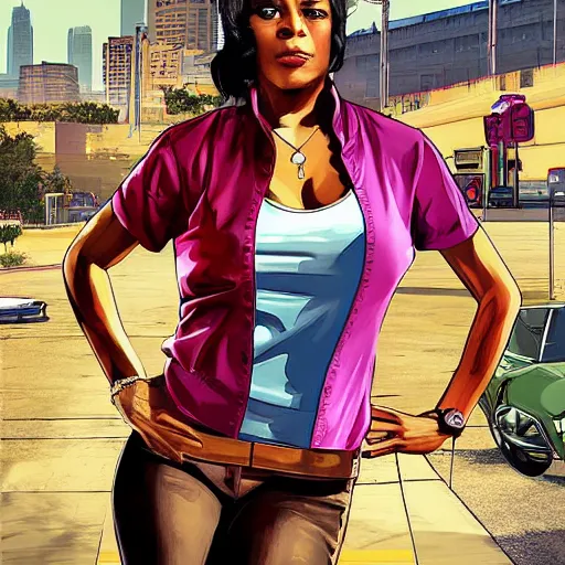 Image similar to vicky pollard, GTA V, cover art