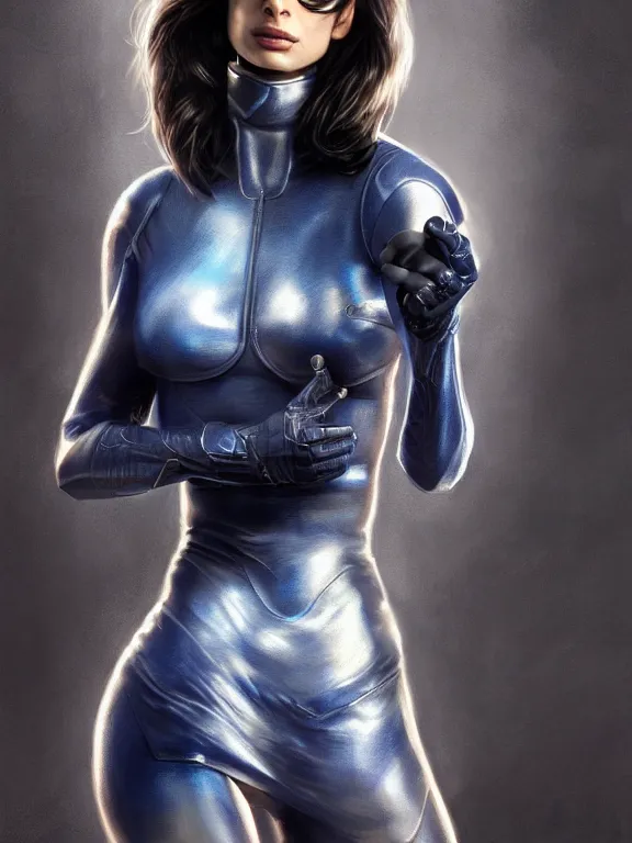 Prompt: krysten ritter as invisible woman, marvel, digital painting, extremely detailed, 4 k, intricate, brush strokes, mark arian, artgerm, bastien lecouffe - deharme