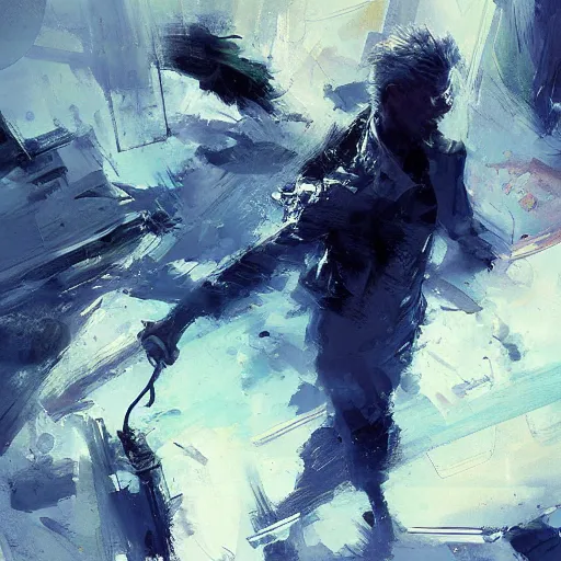 Prompt: sandman, morpheus, paint by Wadim Kashin