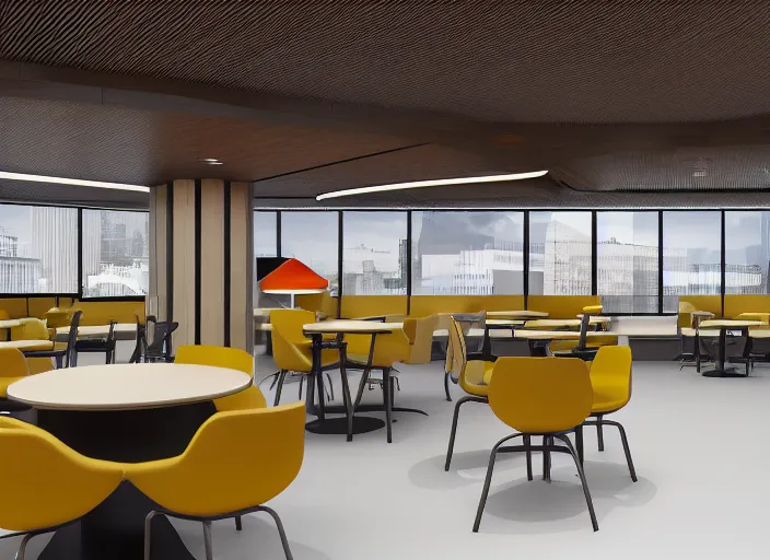Prompt: mcdonalds headquarters interior designed by gensler, fosters, photorealistic octane render 8 k, 2 8 mm