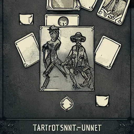 Image similar to tarot card hunt showdown artstyle