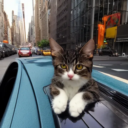 Prompt: cat traveling in nyc