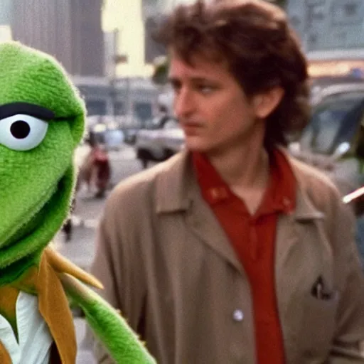 Prompt: kermit the frog (the muppets) in independence day (1996)