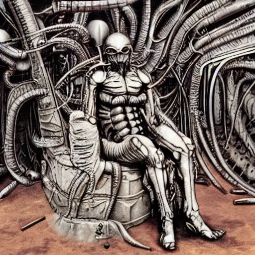 Prompt: film still of saul goodman in aliens, by h. r. giger, very detailed, realistic