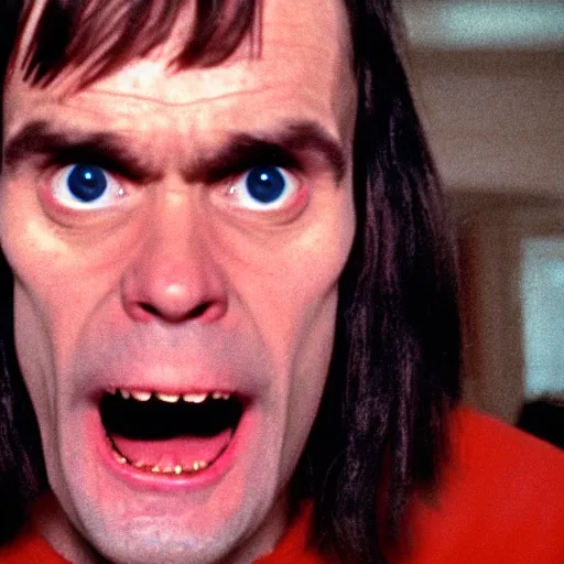 Prompt: jim carrey as jack torrence, the shining, 8 k, dark, horror