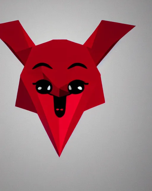 Image similar to 2 d logo, cute red bat that is crying, vector line art, polygon