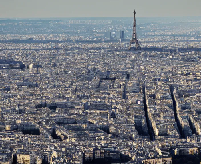 Image similar to 4 k hd, high detail photograph of paris cityscape, shot with sigma f / 4. 2, 2 5 0 mm sharp lens, wide shot, consistent, volumetric lighting, high level texture render, unreal engine