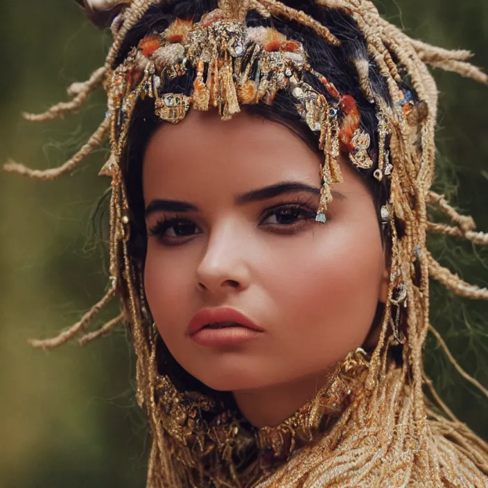 Prompt: portrait of Demi Rose as gadis desa, by Charlotte Grimm, natural light, detailed face, CANON Eos C300, ƒ1.8, 35mm, 8K, medium-format print