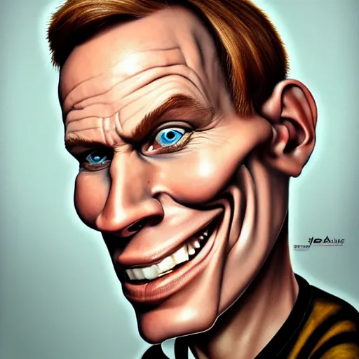 Image similar to Caricature portraits done of Jerma, realistic, hyperrealistic, very realistic, highly detailed, very detailed, extremely detailed, detailed, oil painting, digital art, trending on artstation