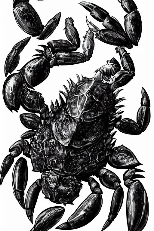 Prompt: armoured warrior humanoid crab monster, symmetrical, highly detailed, digital art, crab themed armour, sharp focus, trending on art station, kentaro miura manga art style