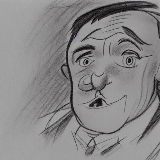 Image similar to milt kahl pencil sketch of adolf hitler warner brothers cartoon