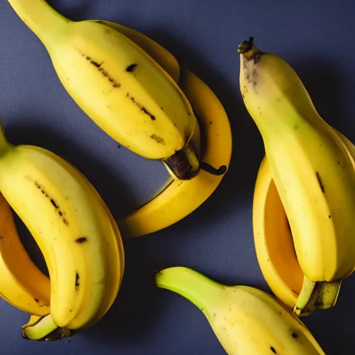 Image similar to professional photograph of banana ducks, peeled bananas with googly eyes and duck beaks