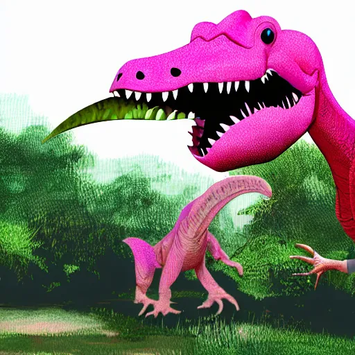 Prompt: pink dinosaur png