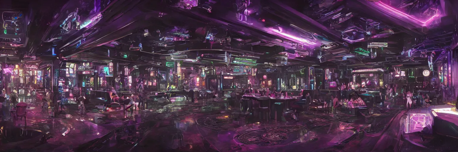 Image similar to interior of the cyberpunk night adult club