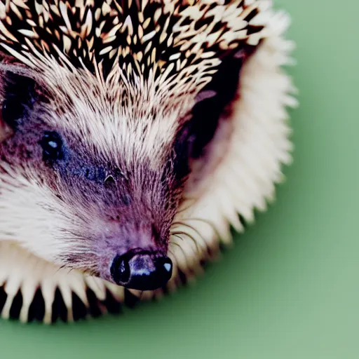 Image similar to a hedgehog sitting on top of white horse, photorealistic