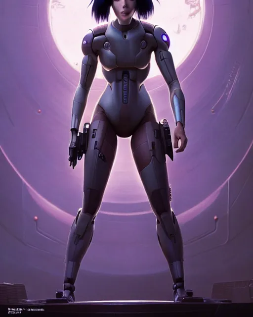 Image similar to weta disney pixar movie still portrait photo of motoko kusanagi ghost in the shell : : as cyborg woman by pixar : : by weta, greg rutkowski, wlop, ilya kuvshinov, rossdraws, artgerm, marvel, maxim cover, latex, octane render, sweaty, iridescent, bright morning, anime, liosh, mucha : :