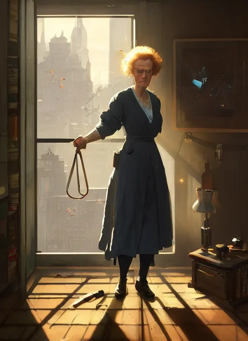 Image similar to highly detailed portrait of marie curie in gta v, stephen bliss, unreal engine, fantasy art by greg rutkowski, loish, rhads, ferdinand knab, makoto shinkai and lois van baarle, ilya kuvshinov, rossdraws, tom bagshaw, global illumination, radiant light, detailed and intricate environment