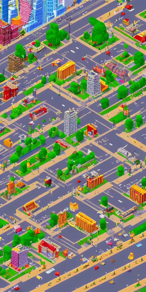 Image similar to New York in SimCity2000 style. isometric. retro. pixelart. maxis.