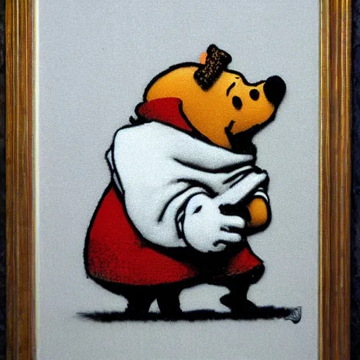 Image similar to pooh by banksy